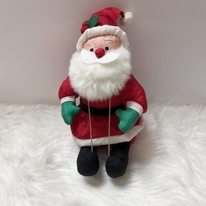 Vintage Santa Claus Puffy Plush Nylon Gift Holder International Silver Company